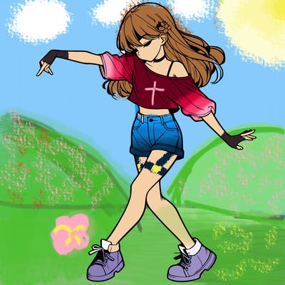 realistic girl danceing