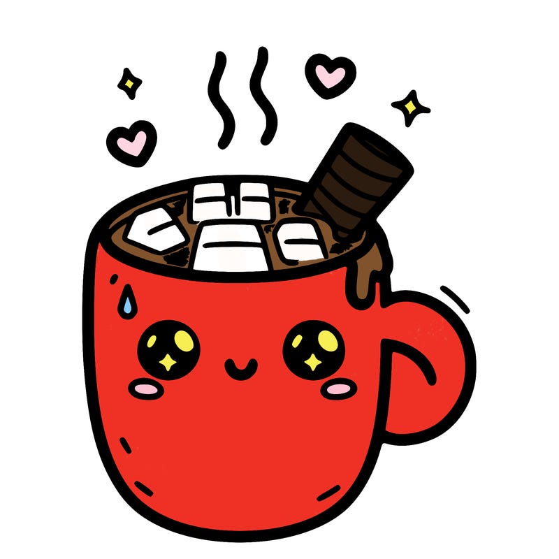 cute mug with hot chocolate