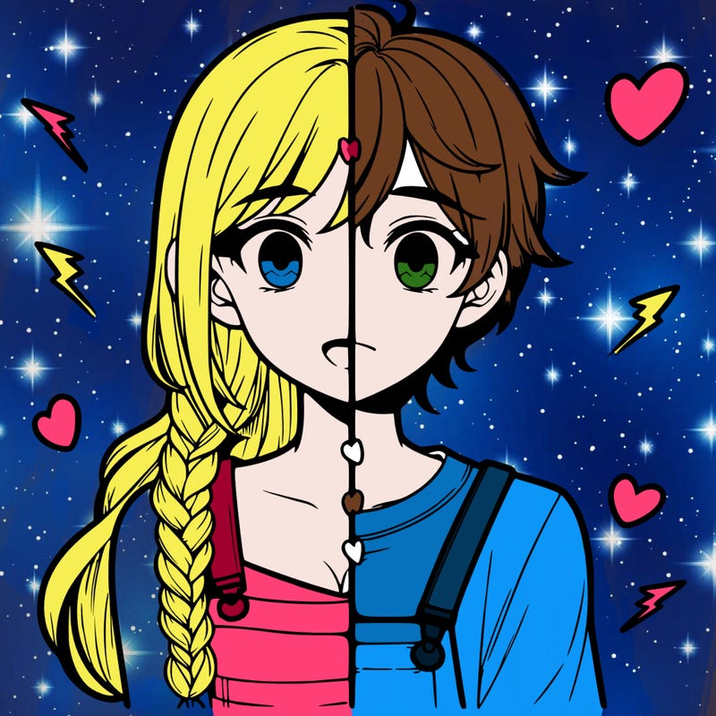 realistic girl boy split