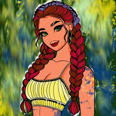 beautiful woman with braided hair crop top