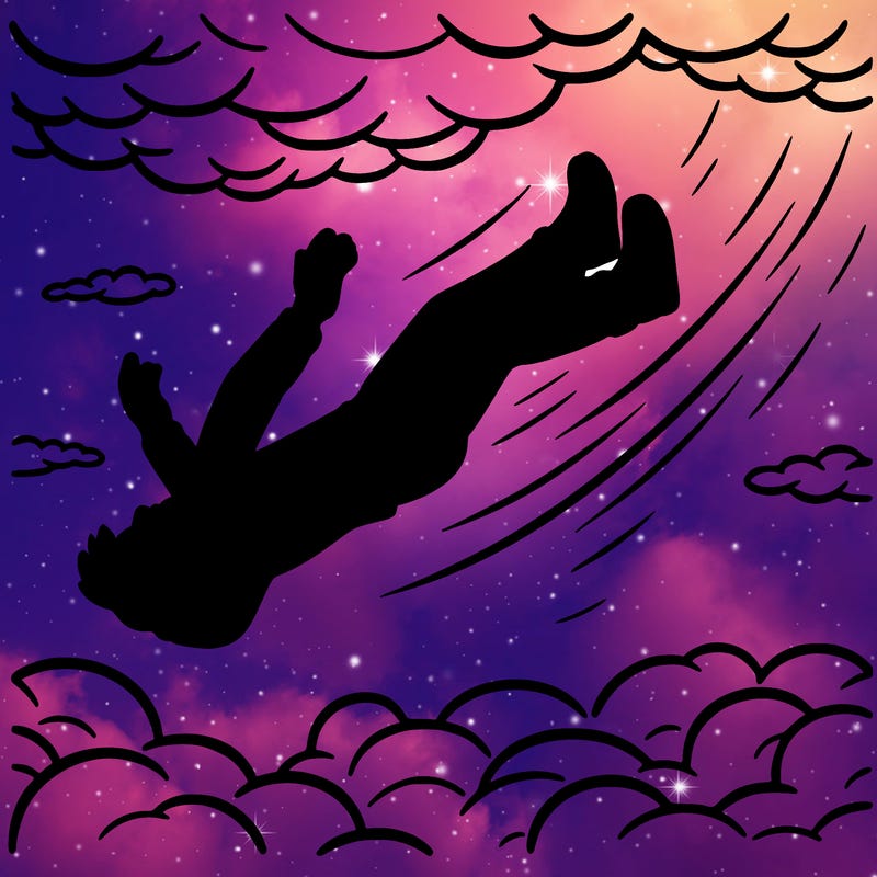 someone falling out of the sky