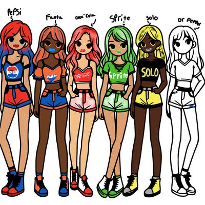 a group of girls wearing crop tops and shorts