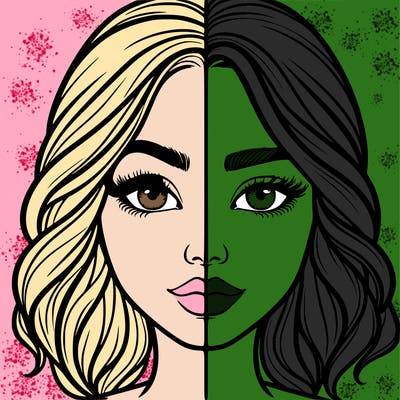 realistic girl split half