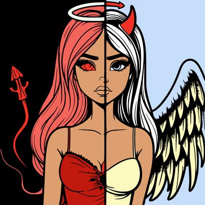 devil vs angel realistic girl