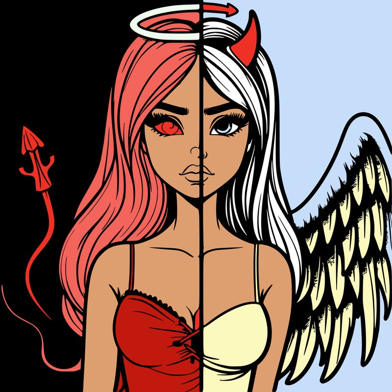 devil vs angel realistic girl