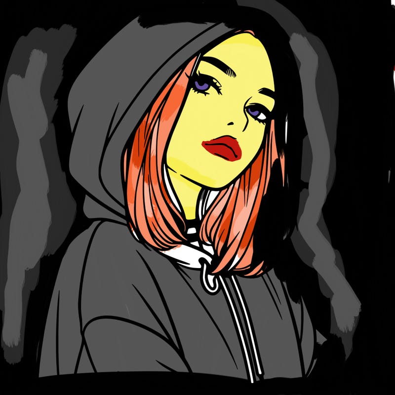 a realistic girl in a hoodie
