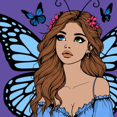 butterfly fairy realistic girl