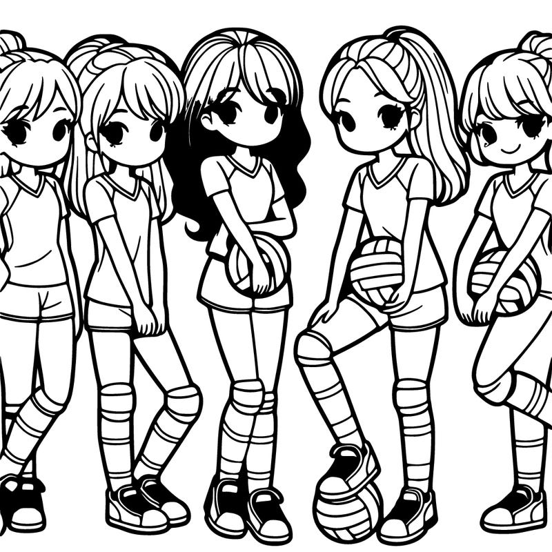 a group of girl volleyball players