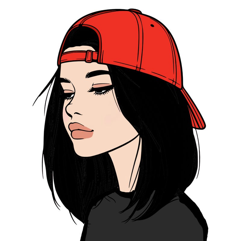 realistic  girl with a backwards hat