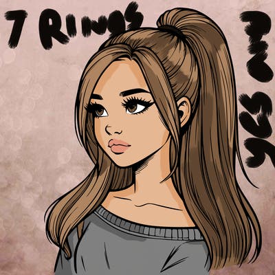 realistic girl with a high ponytail