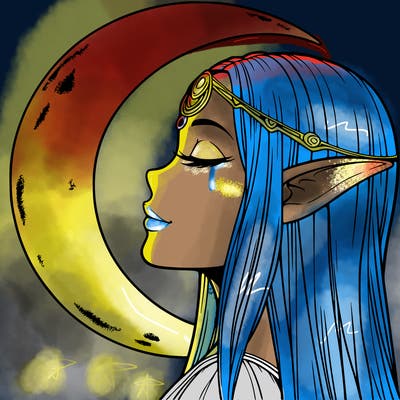 a realistic moon elf