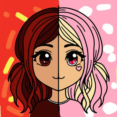 split girl just the face