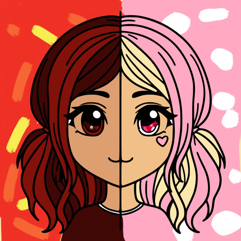 split girl just the face