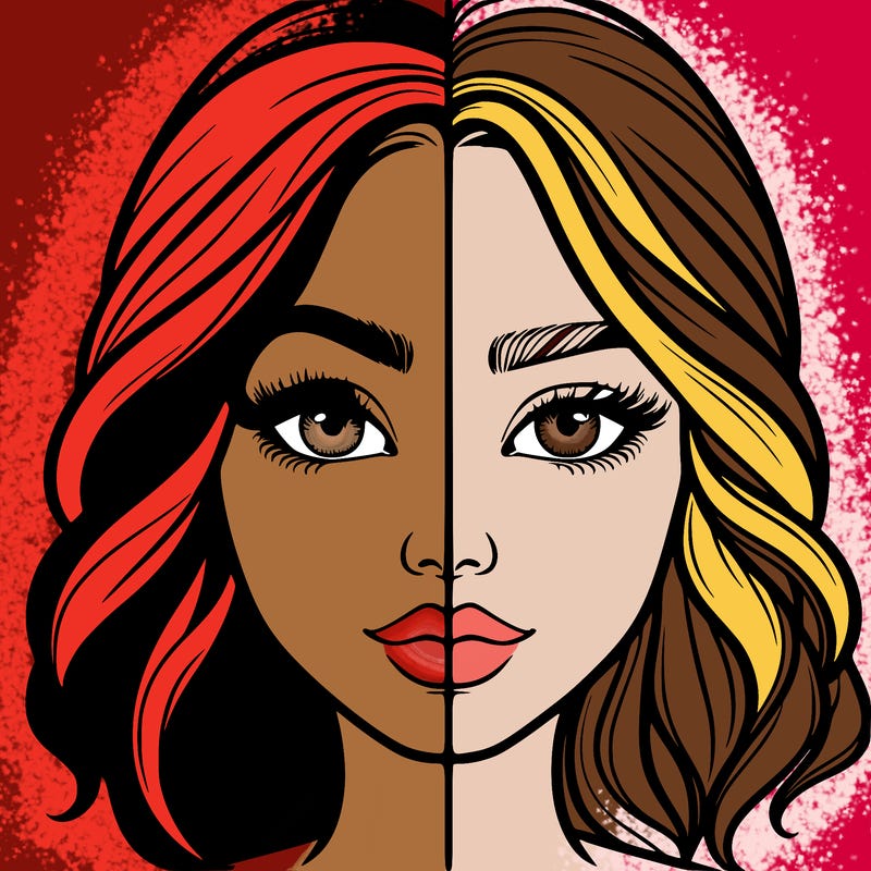 realistic girl split half