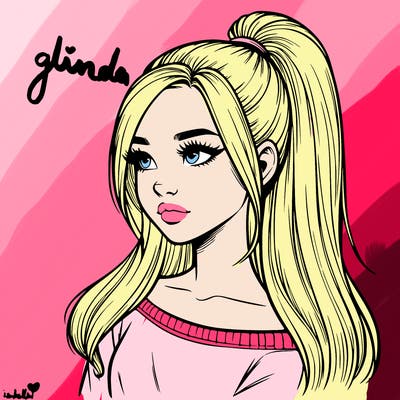 realistic girl with a high ponytail