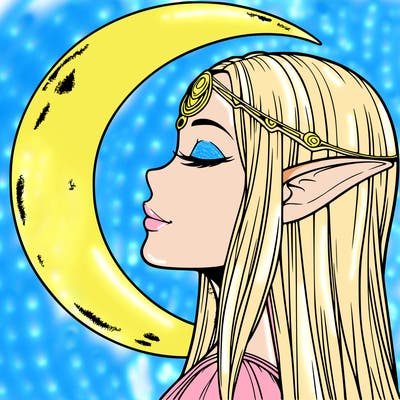 a realistic moon elf
