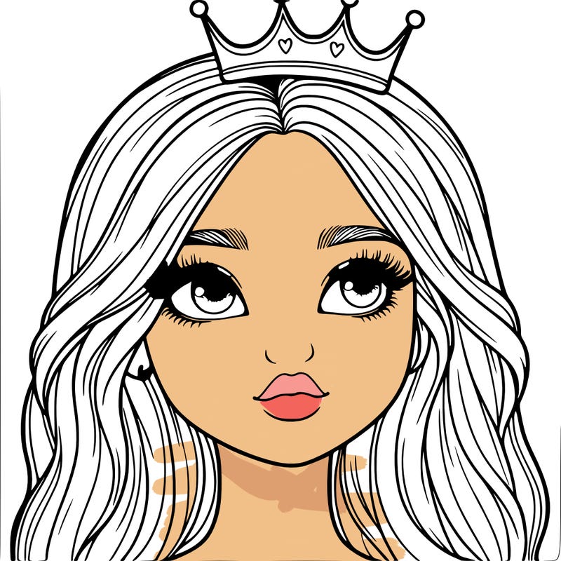a realistic girl with a crown on