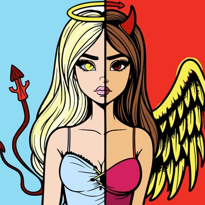 devil vs angel realistic girl