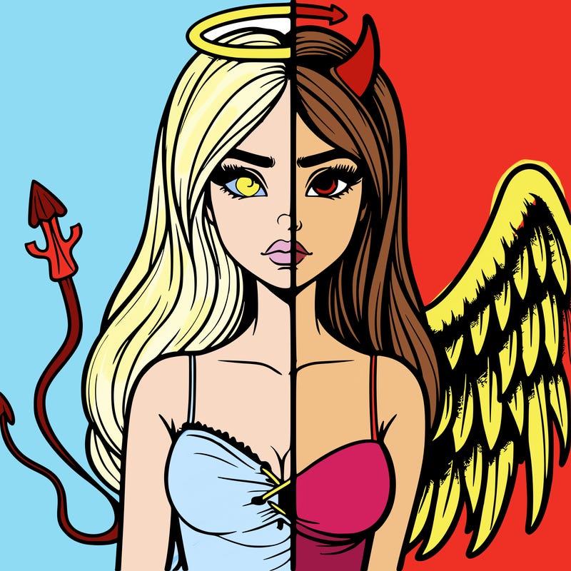 devil vs angel realistic girl