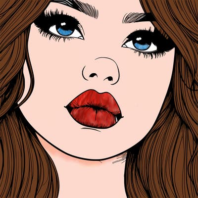 really realistic girl with lips