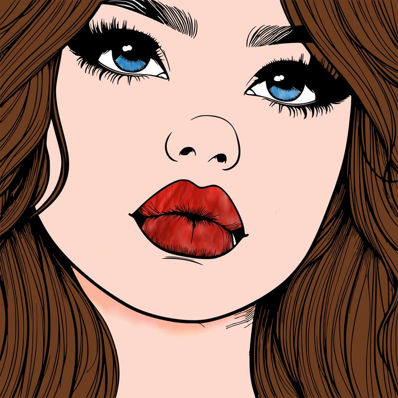 really realistic girl with lips