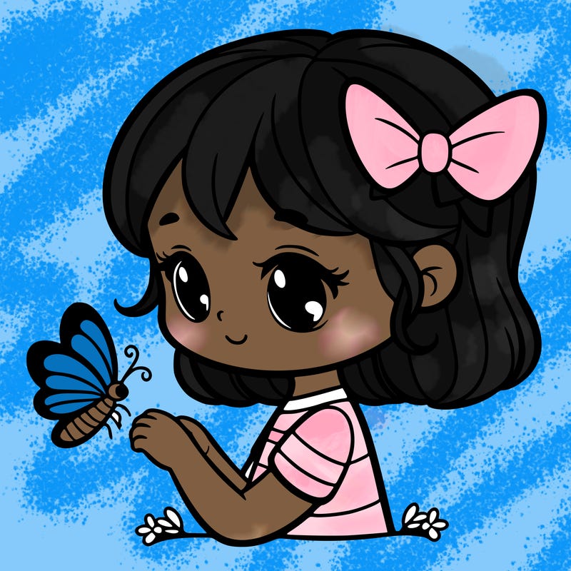 girl with a butterfly