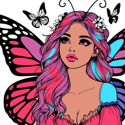 butterfly fairy realistic girl