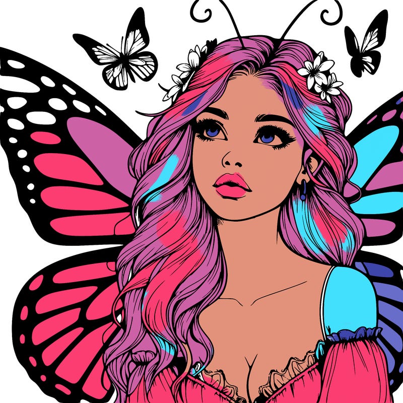 butterfly fairy realistic girl