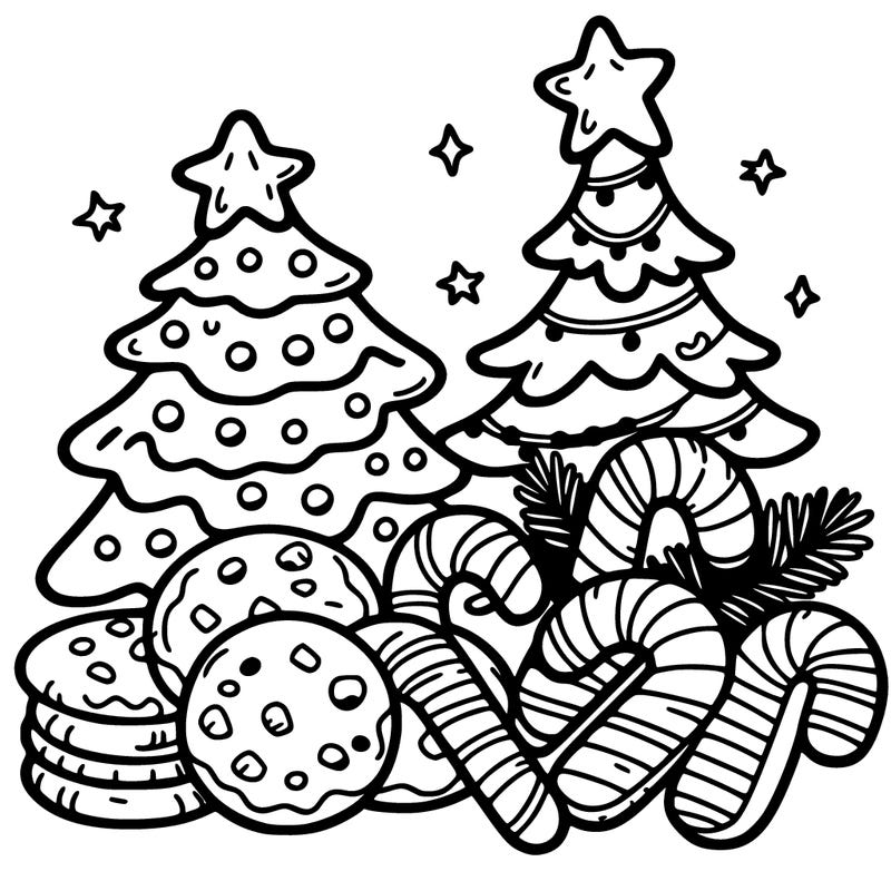 christmas cookies and tree
