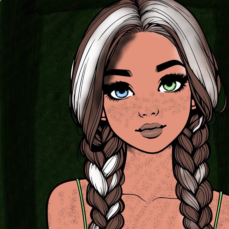 realistic girl with braids