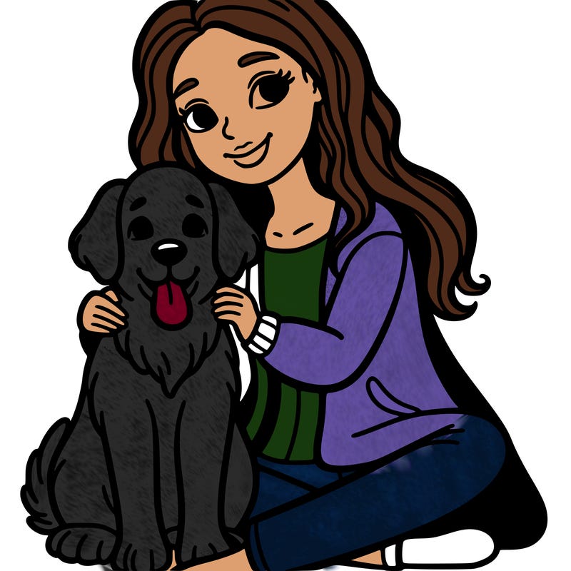 woman with her dog