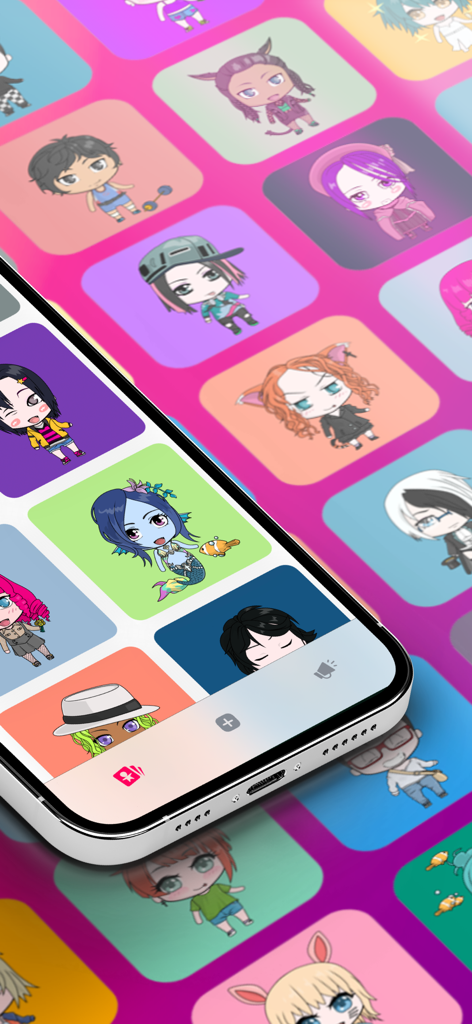 Una cuadrícula que muestra una variedad de coloridos y lindos personajes de anime chibi creados en Chibi Studio