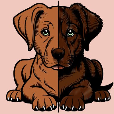 realistic dog split picture