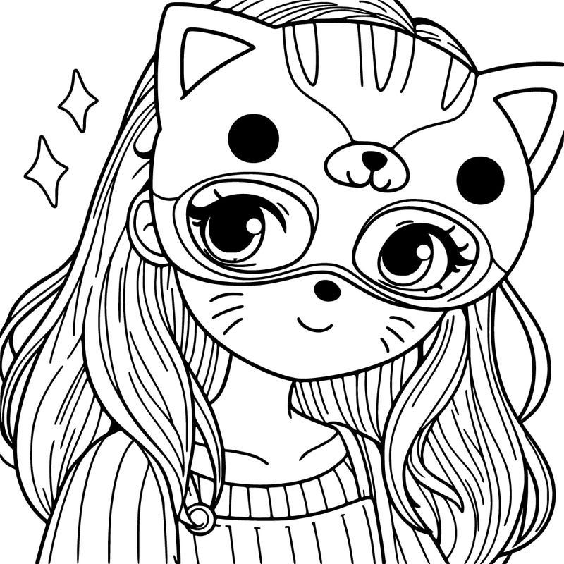 a girl with animal mask