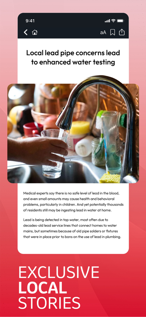 SCNow Florence Morning News - Screenshot of the SCNow Florence Morning News app featuring an exclusive local story about community water testing