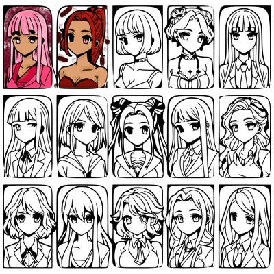 girls that look diffrent anime