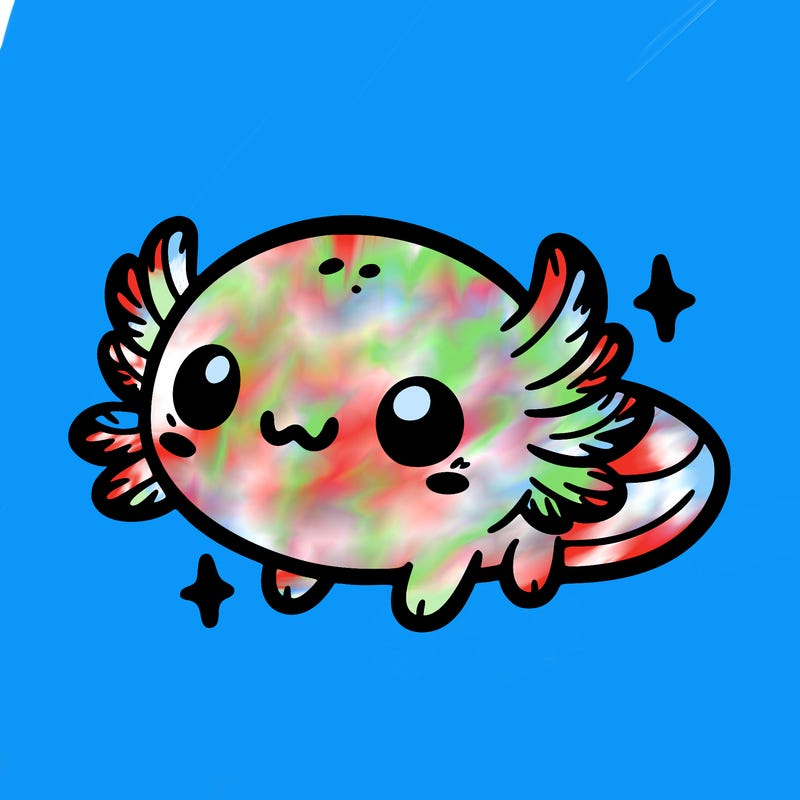 cute easy baby axolotl