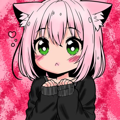 shy anime catgirl