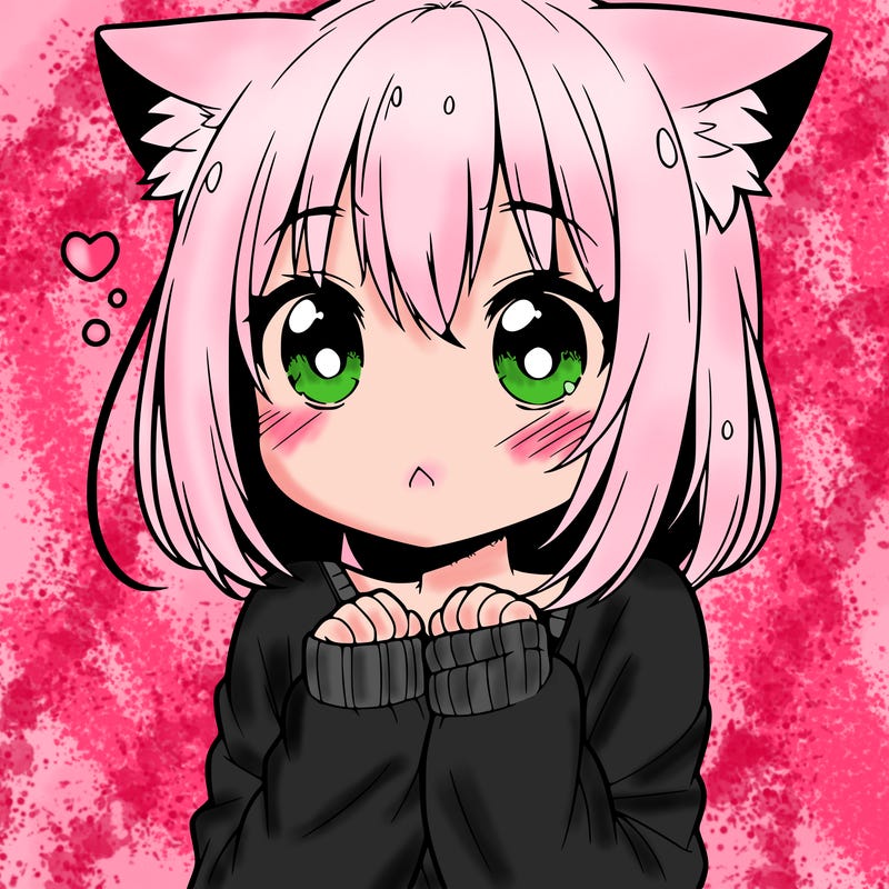 shy anime catgirl