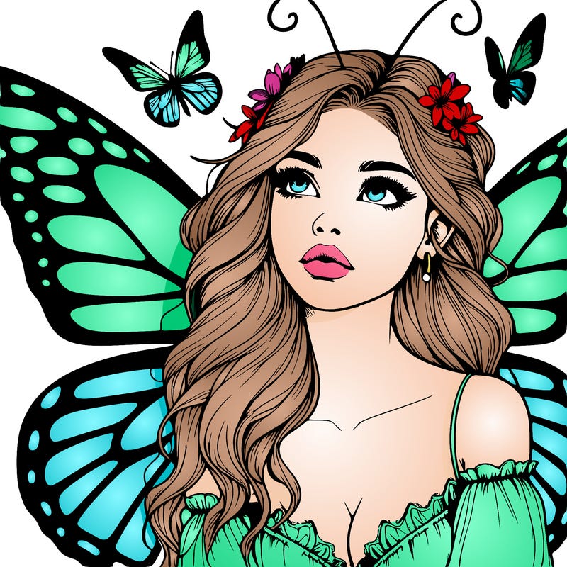 butterfly fairy realistic girl