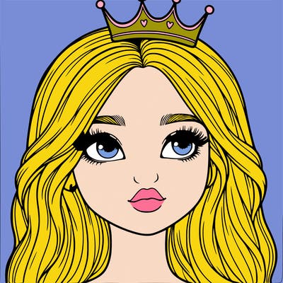 a realistic girl with a crown on