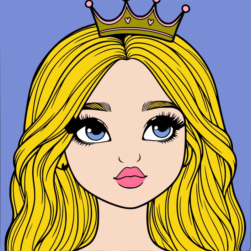 a realistic girl with a crown on