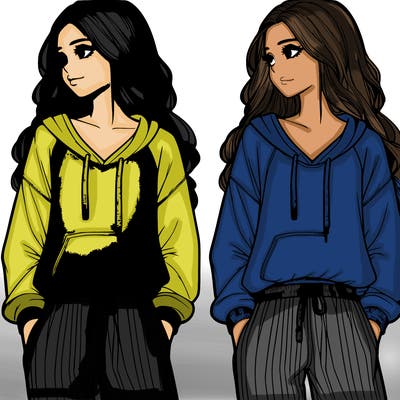 realistic girl in pajamas