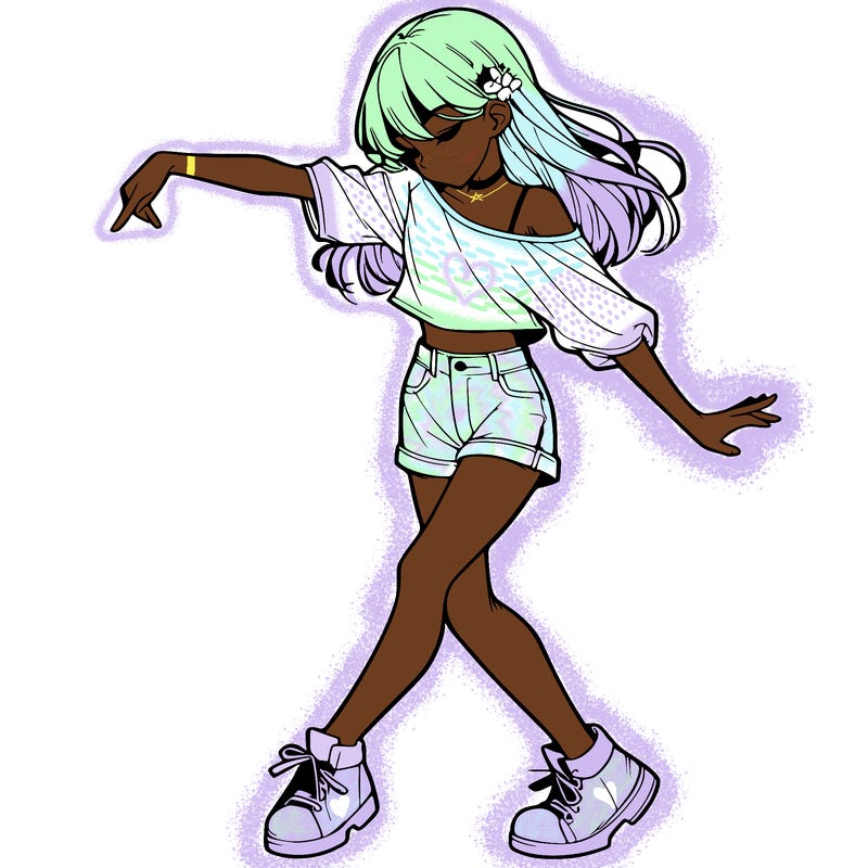 realistic girl danceing