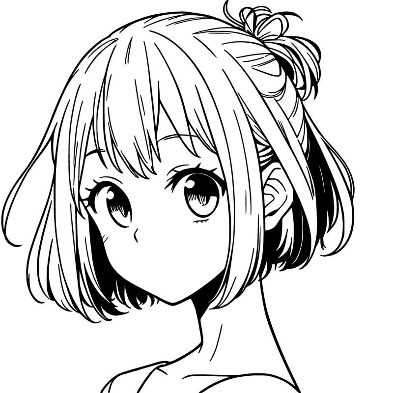 manga girl with short hair