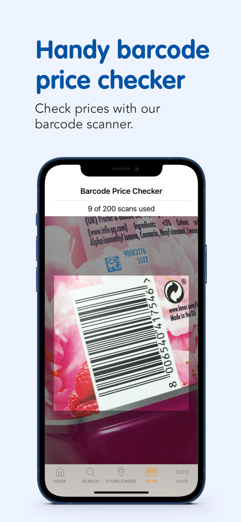 Fonctionnalité pratique de vérification des prix par code-barres dans l'application mobile BM Stores