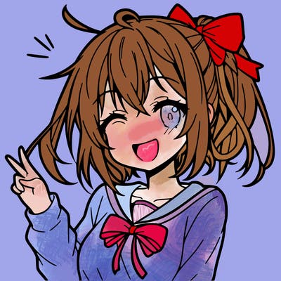 anime girl happy