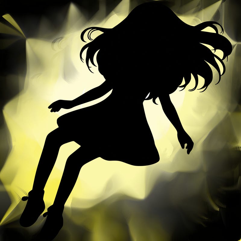 realistic girl floating