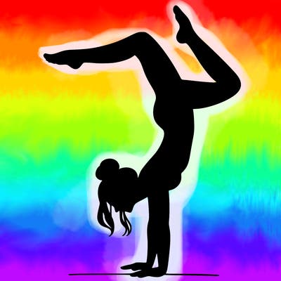 a woman doing a handstand