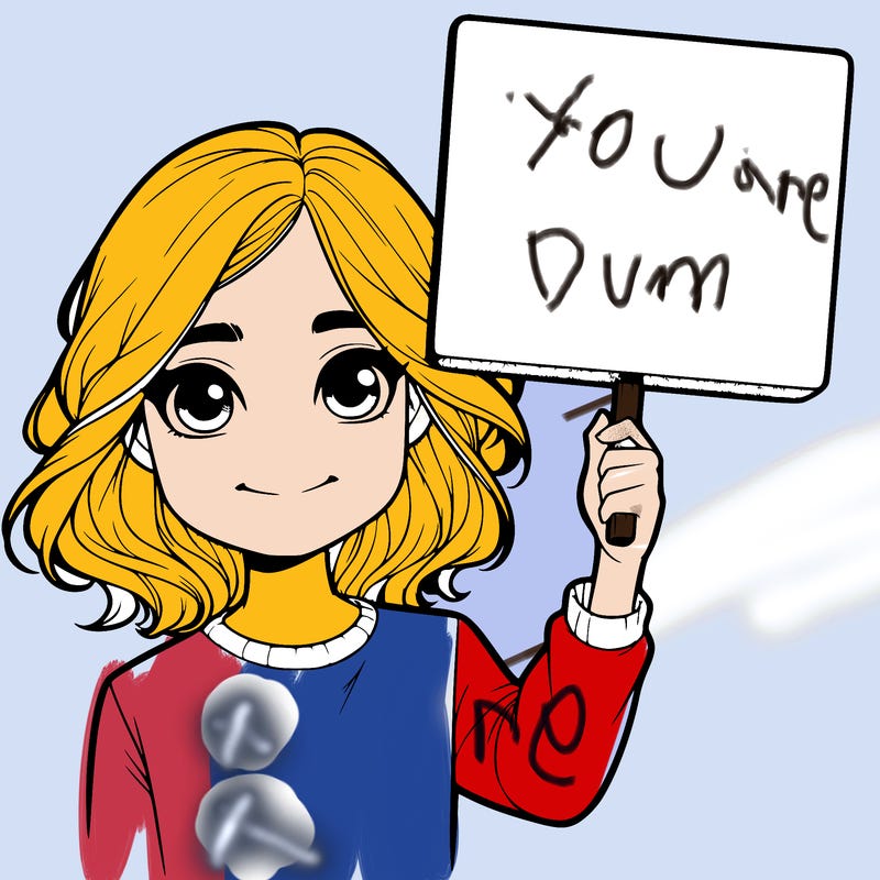 realistic girl holding up a sign